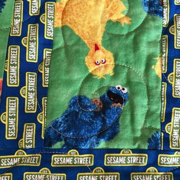 Sesame Street Handmade Quilt Elmo Big Bird Cookie Monster - Picture 9 of 9